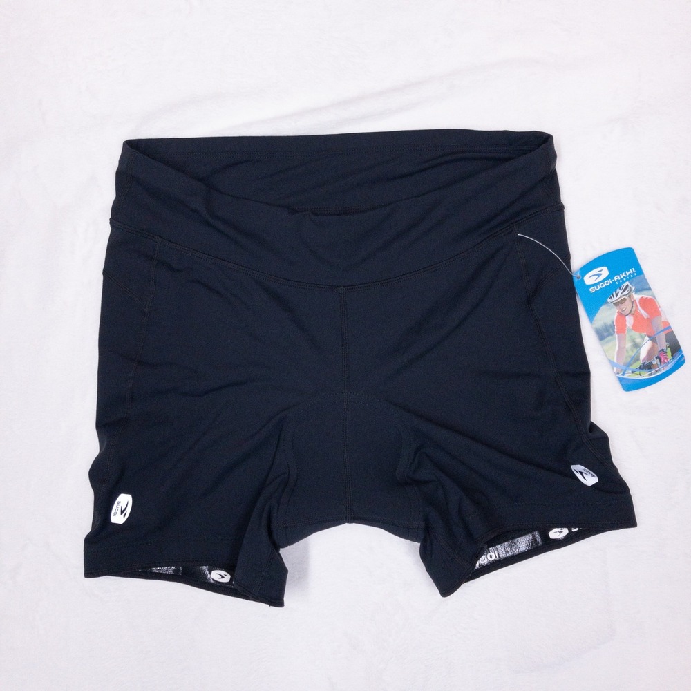 Sugoi Akhi Hatha Shortie Womens Medium Black Padded Cycling Bike Shorts New